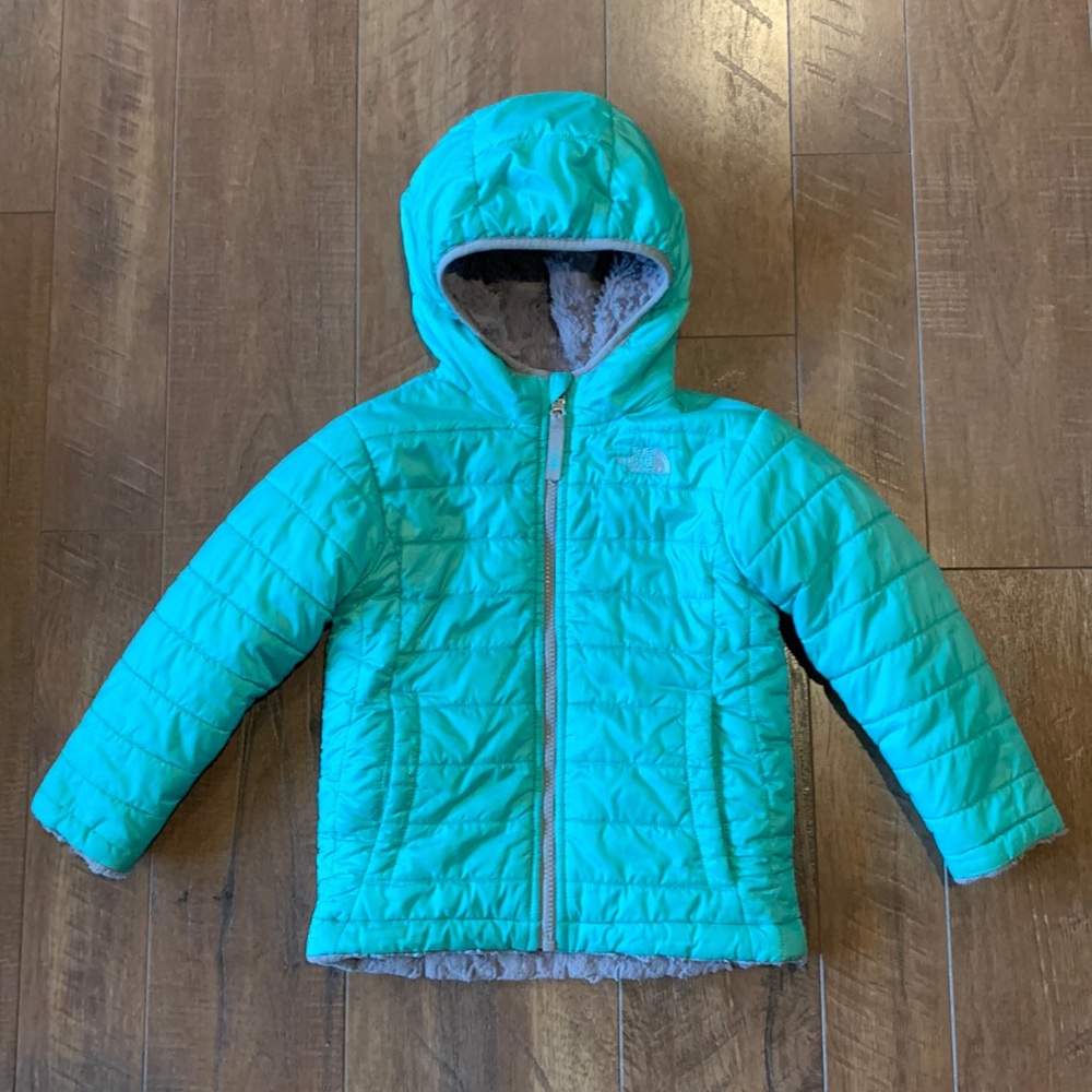 The North Face Kids Teal Puffer Jacket with Hood